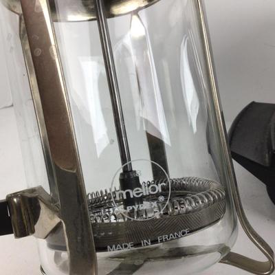 965 Vintage Sunbeam Vista Toaster with Melior Pyrex Coffee Press