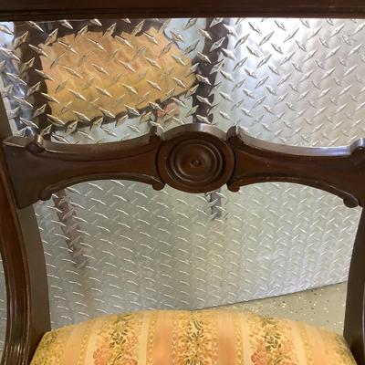 Ethan Allen matching wooden chairs one with arms 34"H 21"W 19" depth