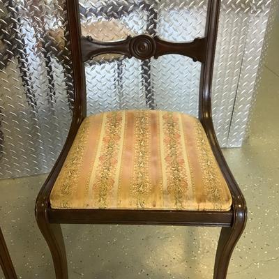 Ethan Allen matching wooden chairs one with arms 34"H 21"W 19" depth