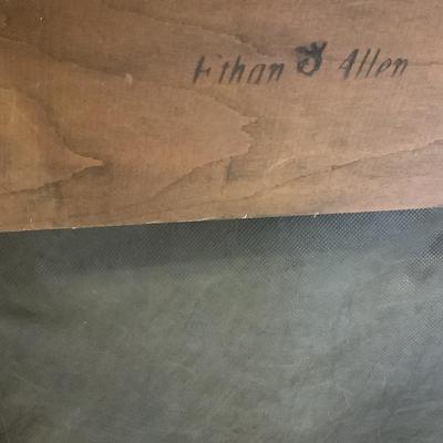 Ethan Allen matching wooden chairs one with arms 34"H 21"W 19" depth