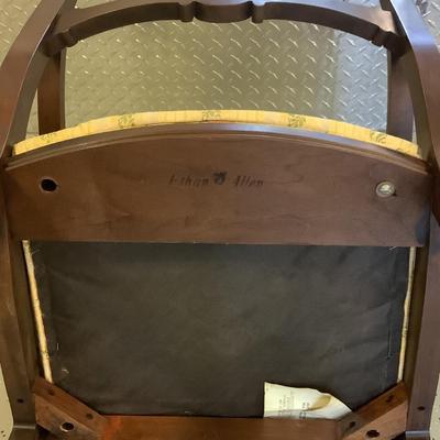 Ethan Allen matching wooden chairs one with arms 34"H 21"W 19" depth