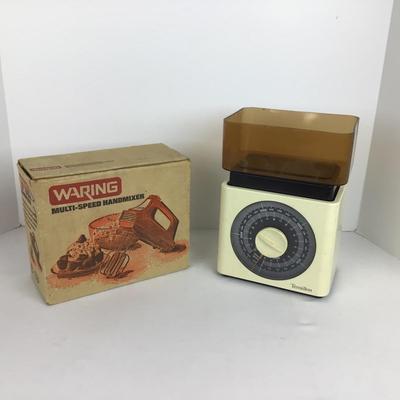 966 Vintage Terraillon Food Scale and Waring Handmixer