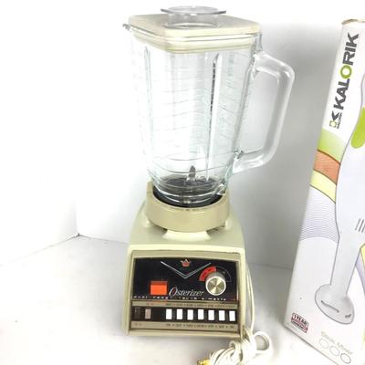 967 Vintage Glass Osterizer Blender with Kalorik Stick Mixer