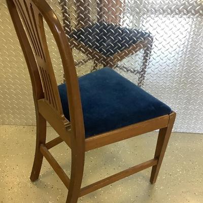 Blue velvet wooden chair 38
