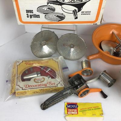 969 Vintage Mouli Cheese Grinder & Moulinex Food Mill