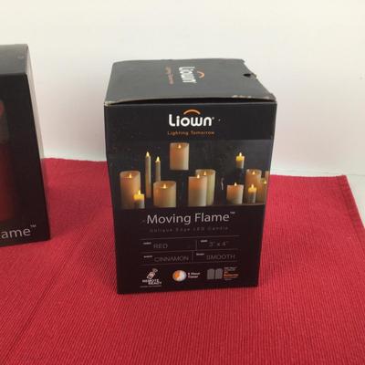 971 Liown w/ Remote Flicker RED Pillar Candles
