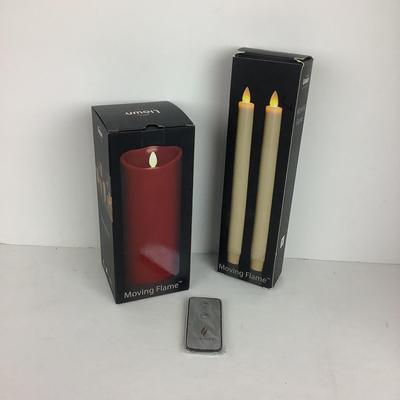 972 New in Box Liown Control Flicker Candle Tapers and Pillar