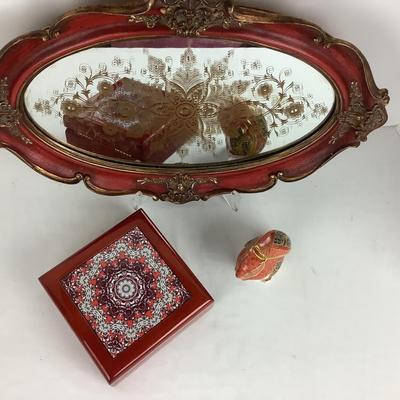 989 Decorative Mirrored Tray , Royal Crown Derby Ceramic Squirrel and more