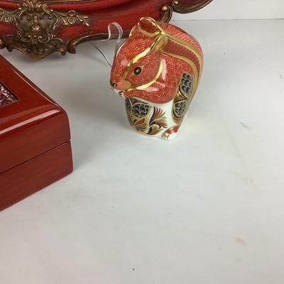989 Decorative Mirrored Tray , Royal Crown Derby Ceramic Squirrel and more