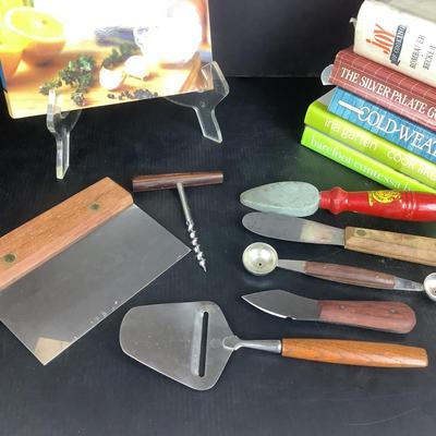 997 Cookbook Lot with Mid Century Modern Kitchen Tools