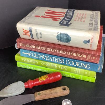 997 Cookbook Lot with Mid Century Modern Kitchen Tools