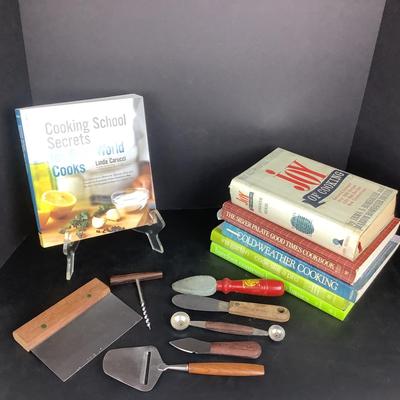 997 Cookbook Lot with Mid Century Modern Kitchen Tools