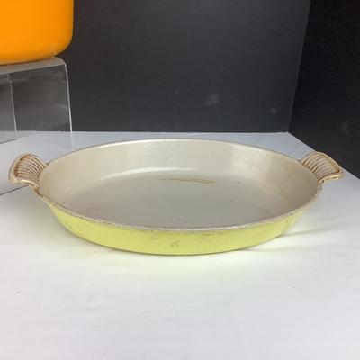 1008 Vintage Le Creuset Cast Iron Enamel Orange / Yellow Cookware
