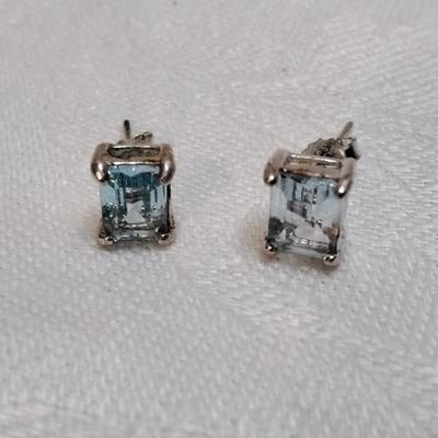 Handcrafted Aquamarine Orfevrerie Wiskemann 925 Earrings