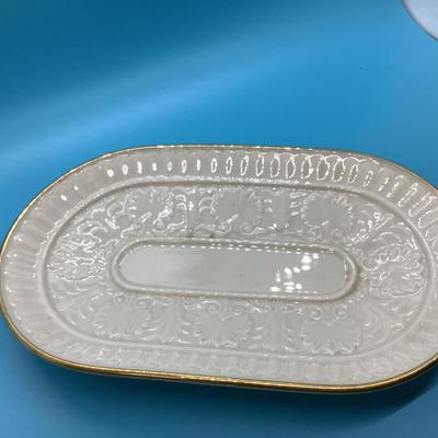 Lenox Athenian Oval Candy Dish 24k gold rim