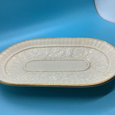 Lenox Athenian Oval Candy Dish 24k gold rim