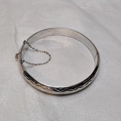 Vintage  925 2'5" Bracelet With Chain Clasp