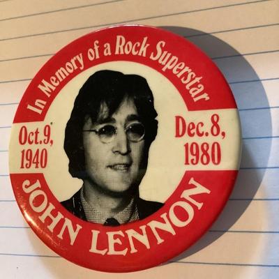 John Lennon, The Beatles Button, Pin, Pinback Collectible