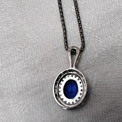 Vintage Sapphire Cz 16" Italian Necklace