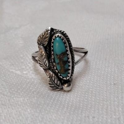 Handcrafted Turquoise 925 Ring Size 5