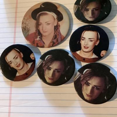 Boy George Culture Club 5 pins, buttons, pinbacks, collectibles