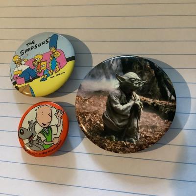 The Simpsons, Nickelodeon Doug, Yoda Buttons, Pins, Pinbacks Collectibles