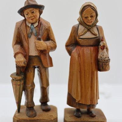 Pair of Antique Wood Carvings