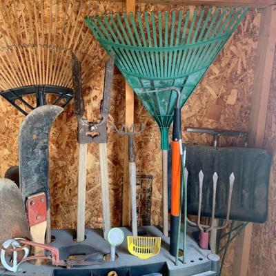 Misc. Cart with a bunch of yard tools