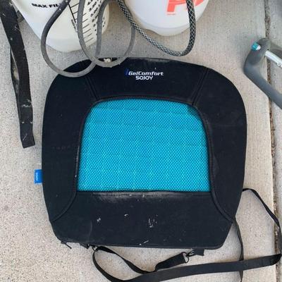 Misc Items: sprayers, seed spreader, sprinkler, gas can & gel pad
