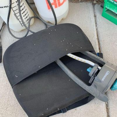 Misc Items: sprayers, seed spreader, sprinkler, gas can & gel pad