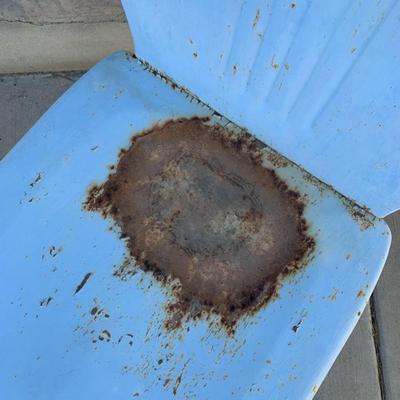 Light Blue Vintage Metal Chair