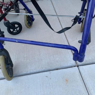 Wheelchair, 2 walkers and rolling basket (one walker is missing a wheel)