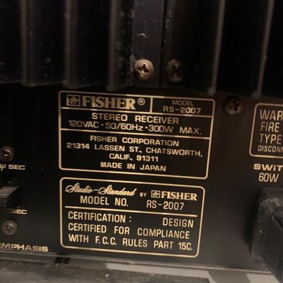 Studio Stereo Fisher Receiver (model RS-2007) (speakers in lot 569)