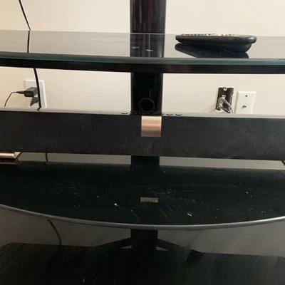 TV stand with 52 inch Sharp TV + Vizio Sound Bar