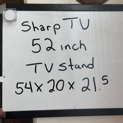 TV stand with 52 inch Sharp TV + Vizio Sound Bar