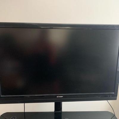 TV stand with 52 inch Sharp TV + Vizio Sound Bar