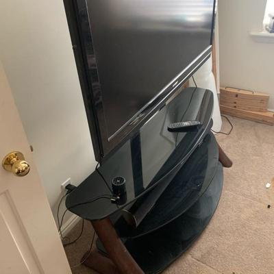 TV stand with 52 inch Sharp TV + Vizio Sound Bar