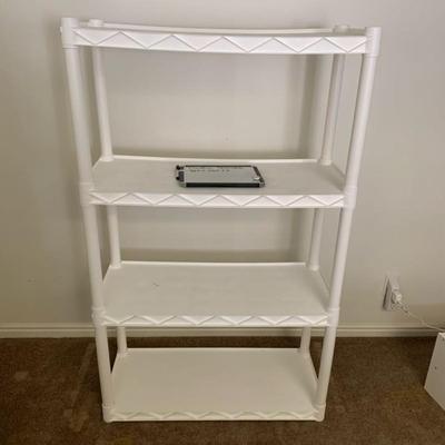White plastic shelf