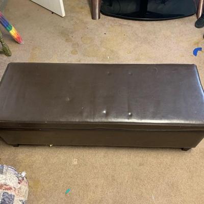 Faux Leather Storage Bin 51x18x16