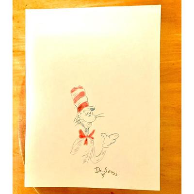 Dr Seuss - Cat In The Hat Sketch Drawing By Seuss