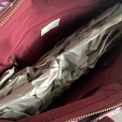 Universal Threads Burgundy w Purple Pink & Floral 2 Strap Shoulder Tote bag NWT