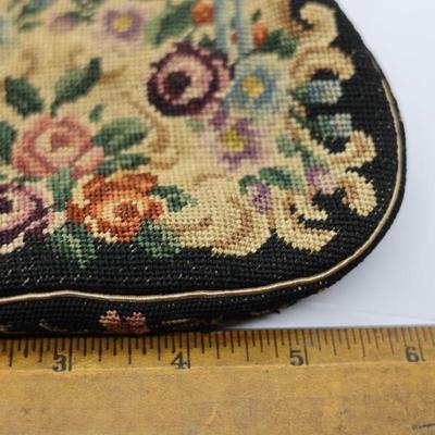 1930s Petit Point Floral Design Handbag & Figural Scenic Compact