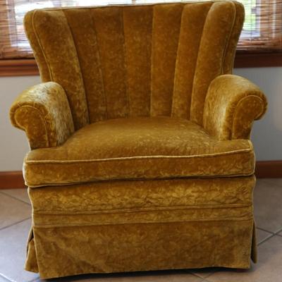 Velvet Yellow Club Chair (2 of 2)