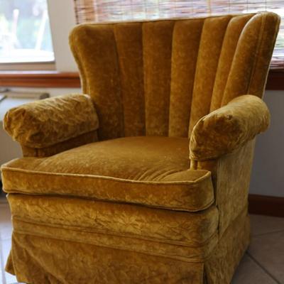 Velvet Yellow Club Chair (2 of 2)