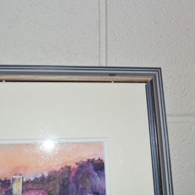 Vintage Olga Fredricks Framed & Matted Watercolor - AS IS 17.75"x13.75"