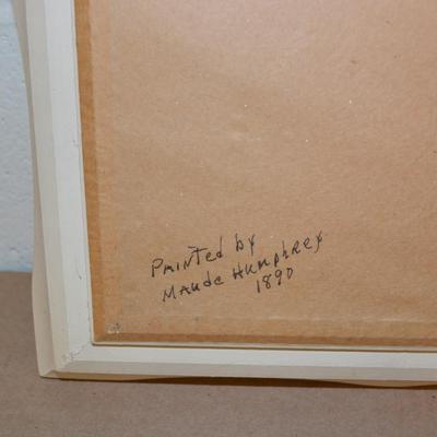 Antique Framed Portrait Painted by Maude Humphrey Signed 1880 16.25"x13"