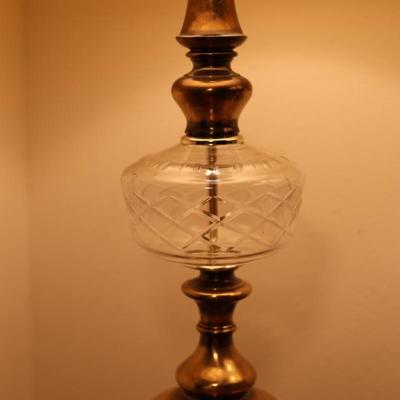 Pair of Beautiful Brass & Glass Lamps (see description)