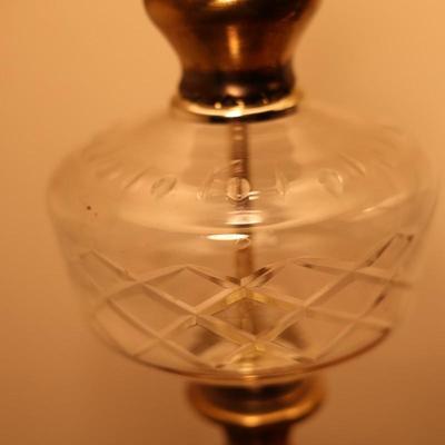 Pair of Beautiful Brass & Glass Lamps (see description)