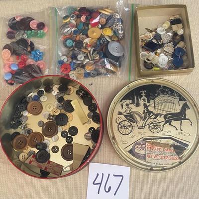 Vintage Tin and Buttons