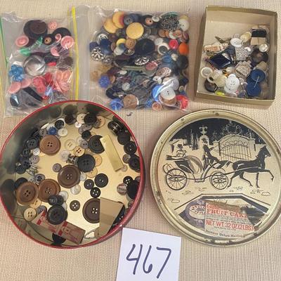 Vintage Tin and Buttons